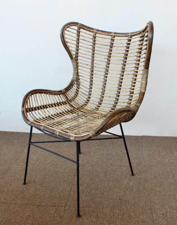 Wicker Wing Back Chair
